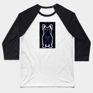 French Bulldog Minimal Black and White Artwork Baseball T-Shirt